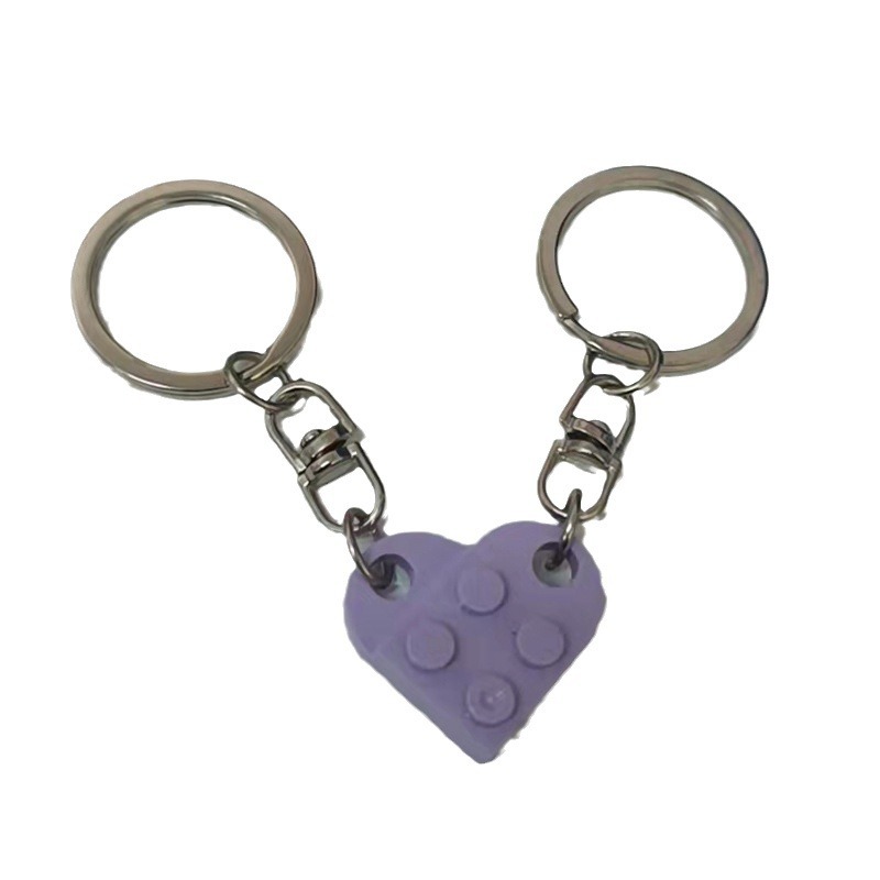 Europa y América Nueva spliced dividir bloques de construcción pareja amor llavero Comercio electrónico transfronterizo Lego rompecabezas llavero