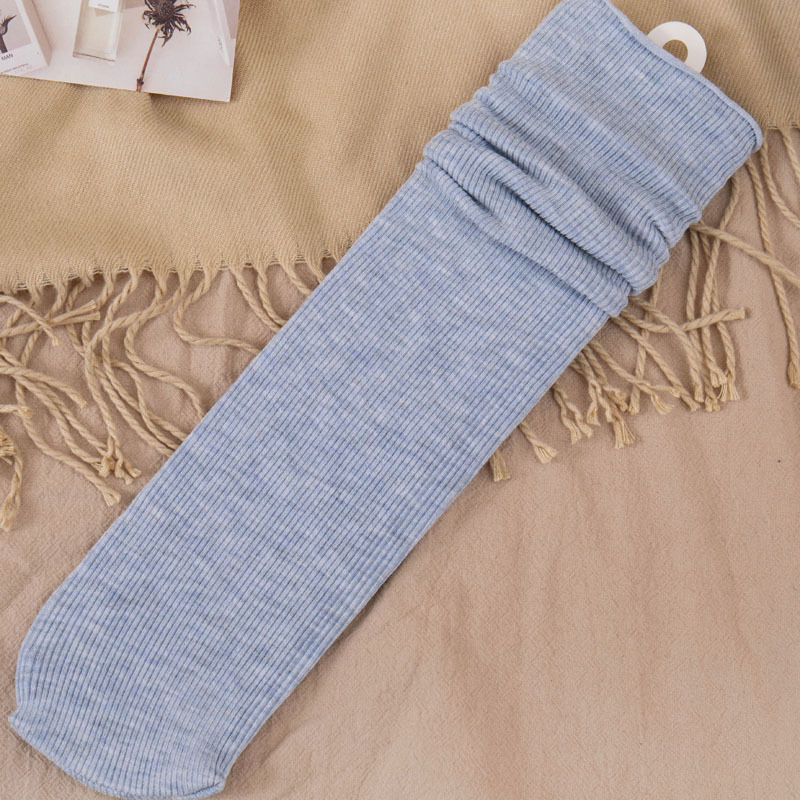 Calcetines de media pantorrilla de color sólido para mujer, estilo japonés, mezcla de algodón, forrados de lana, gruesos y cálidos, venta al por mayor, para primavera, otoño e invierno.