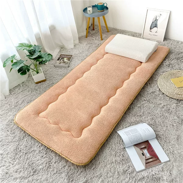 Thickened Student Dormitory Mattress, Tatami, Lamb Wool Single Mattress, Suitable for Nap, Dual-Use for Winter and Summer, Foldable for Bunk Beds