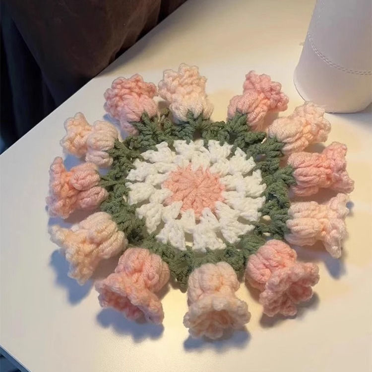 スズランの花コースター DIY 材料パッケージ 手作りギフト 編み物 かぎ針編み 暇つぶし 手作りで退屈を和らげる|undefined