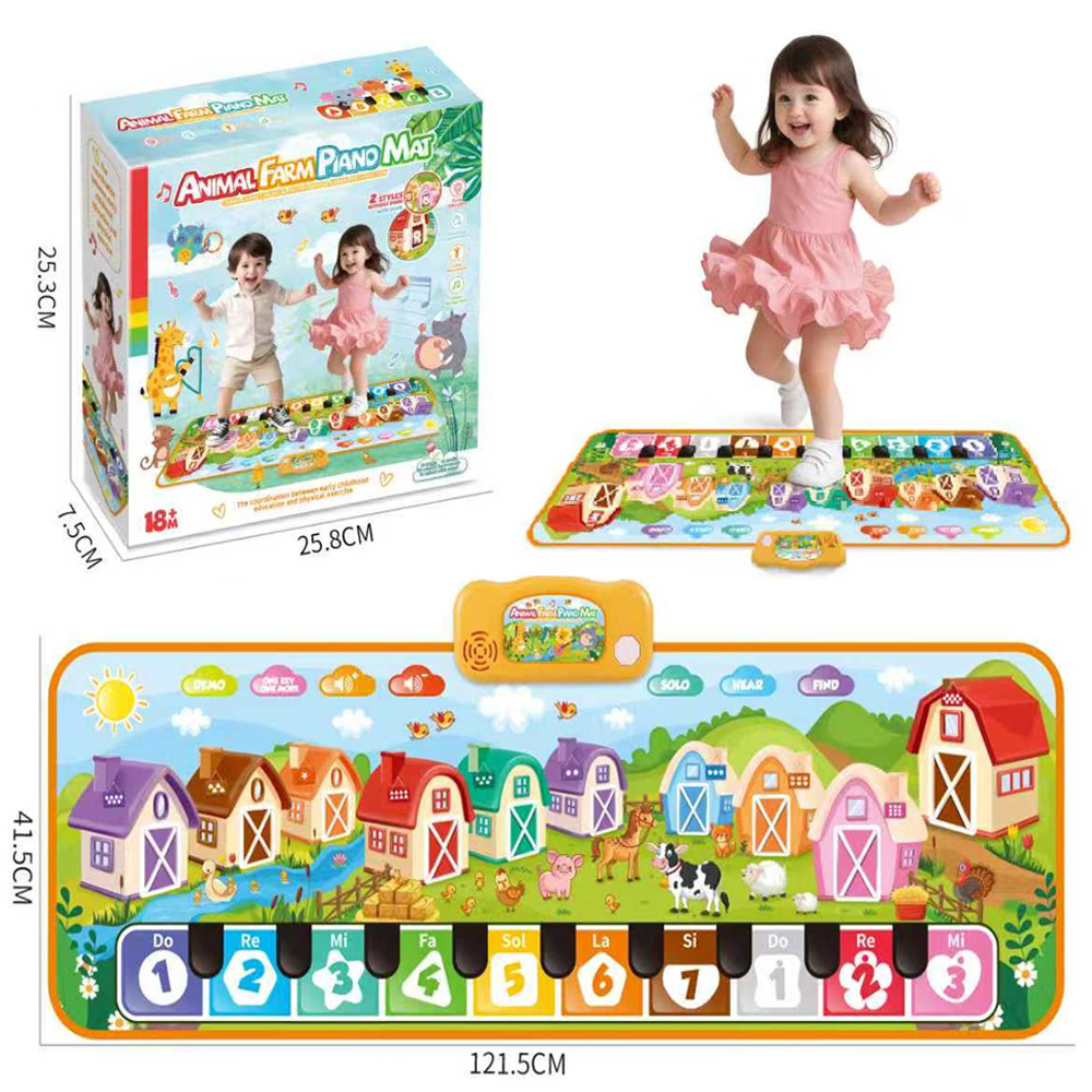 Cross-Border Children's Animal Music Mat Crawling Mat Dancing Parent-Child Multi-Functional Electronic Pedal Game Piano Mat