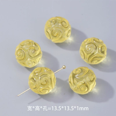 Piezoelectric Citrine Moon Heart: Zərgərlik ara hissələri - no-18-flower-vine-ball