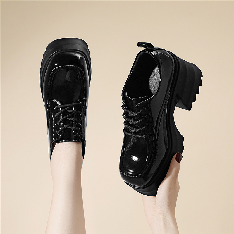 （断码不补）厚底英伦风内增高小皮鞋女鞋子2025春季新款松糕休闲