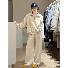 国境を越えた2025春と秋の大サイズの女装カジュアルスポーツウェアセットは、洋気がやせている2セットの太ったmm300斤