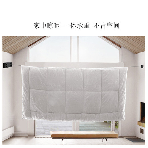 Punch-free balcony retractable invisible clothesline Indoor and outdoor stainless steel clothes drying rack clothes drying artifact clothes pole