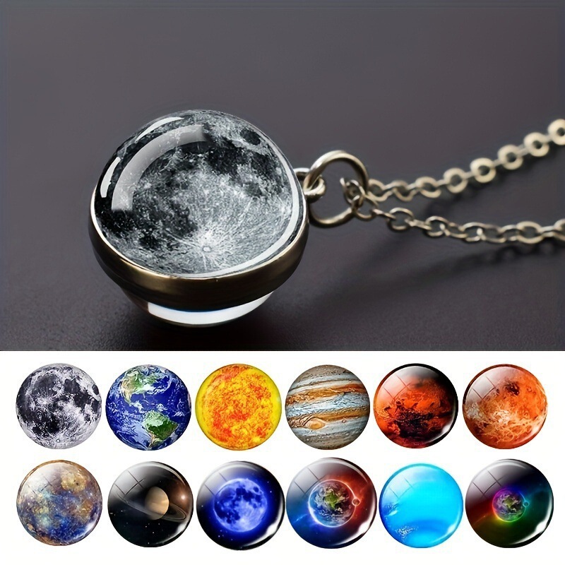 European and American Cross-Border New Creative Universe Planet Pendant Earth Saturn Jupiter Solar System Planet Nebula Necklace