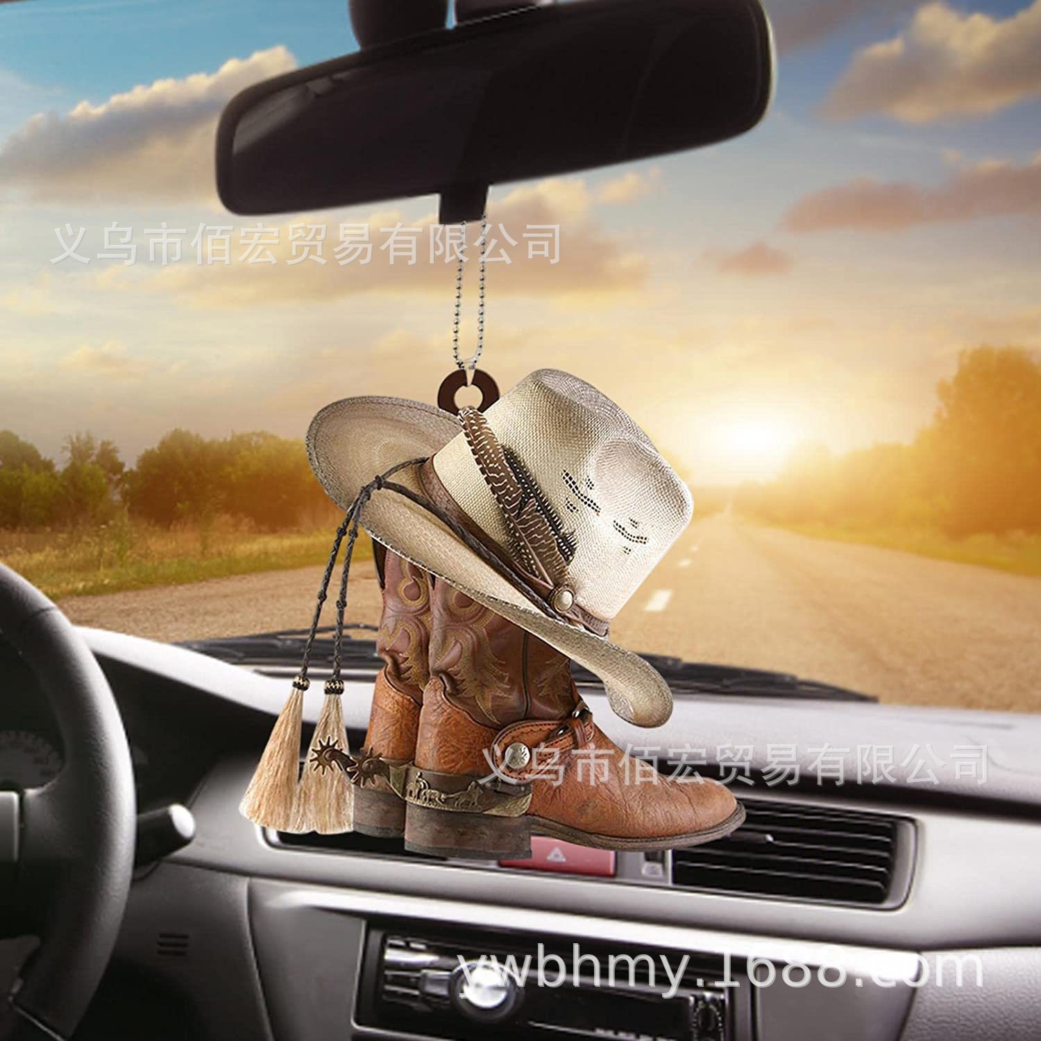 Nuevos productos transfronterizos interesantes para adornos de automóviles botas de vaqueros personalizadas y sombreros para adornos de automóviles planos image 2