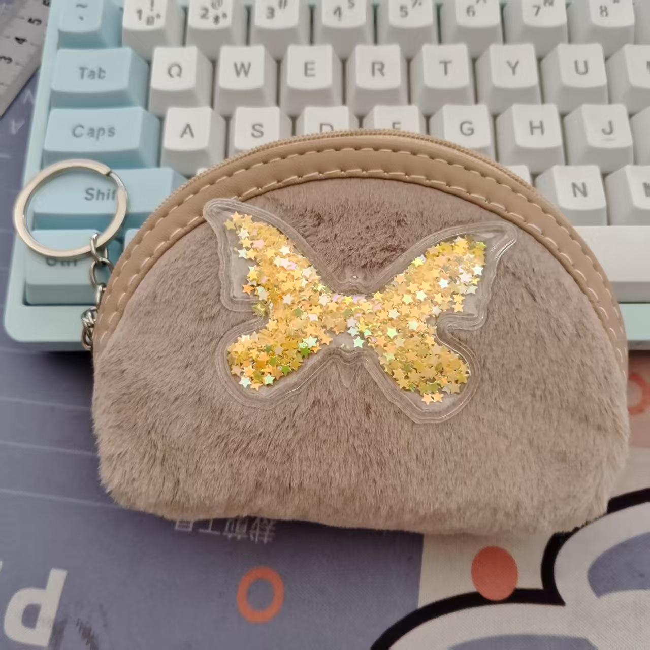 B0247小小箱包钥匙扣可爱便携手拿包镭射流沙收纳书包零钱包挂件