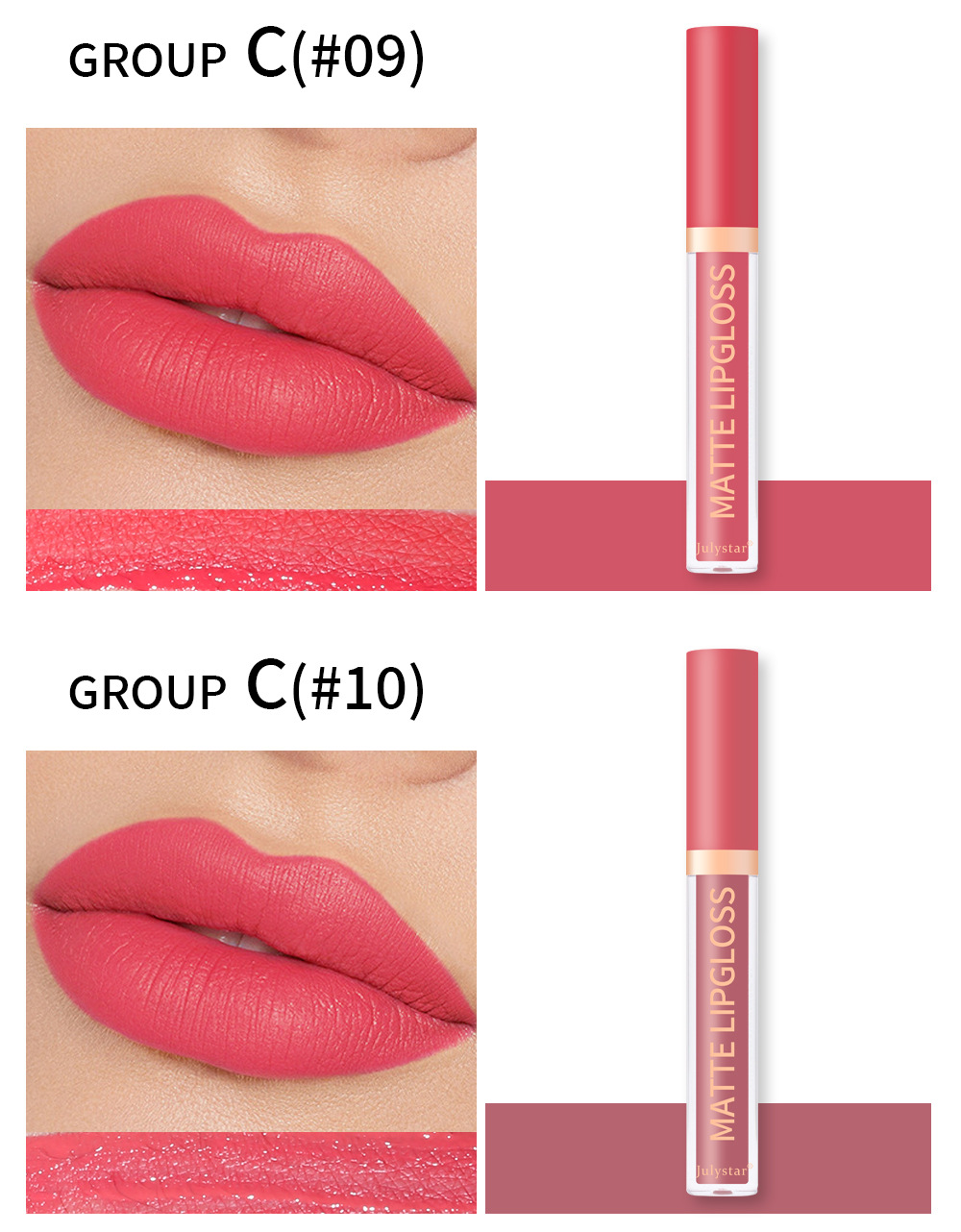 carina Velvet lipstick with matte finish, natural and long-lasting, fading, non stick to cup lip glaze set box_voghion.com