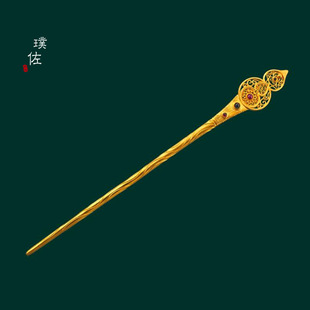 新款久不掉色发簪女葫芦金簪汉服古装古典流苏步摇-阿里巴巴