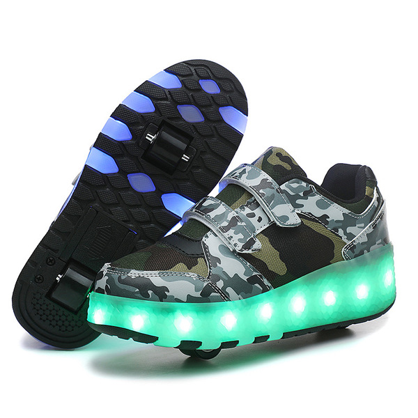 children's dual wheel invisible trend skates for boys for students