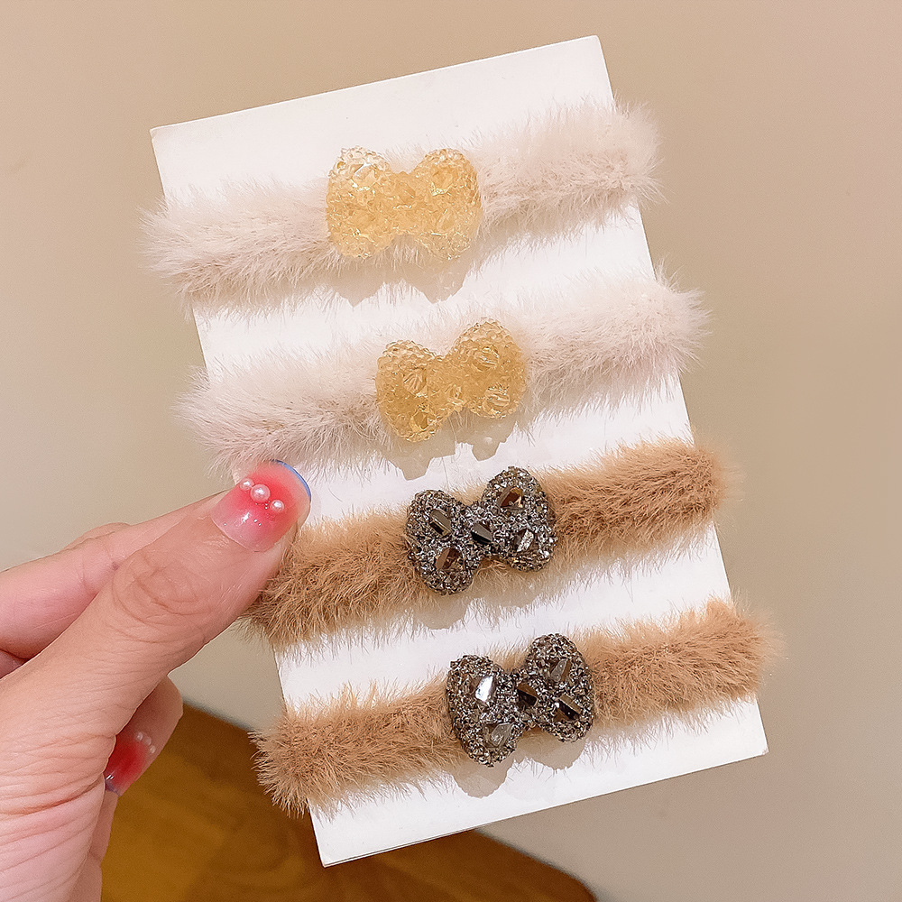 Arco banda de goma niñas 'pelo corbata de pelo cuerda otoño e invierno nuevo felpa pelo banda alta elástico durable pelo cuerda pelo accesorios