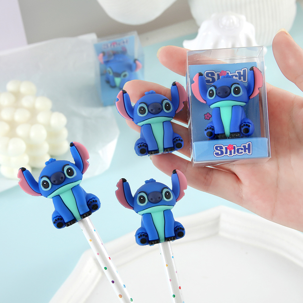 Cuchillo de lápiz de dibujos animados Stevie, explosión de comercio exterior, cuchillo de lápiz de agujero único de pegamento blando estereoscópico, artículos de papelería para estudiantes