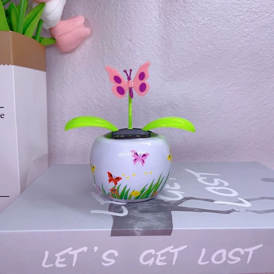 Car ornaments: solar automatic swing flower - 14614-butterfly