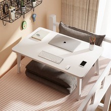 加高床上折叠小桌子学生学习电脑桌宿舍卧室坐地懒人书桌简约家用