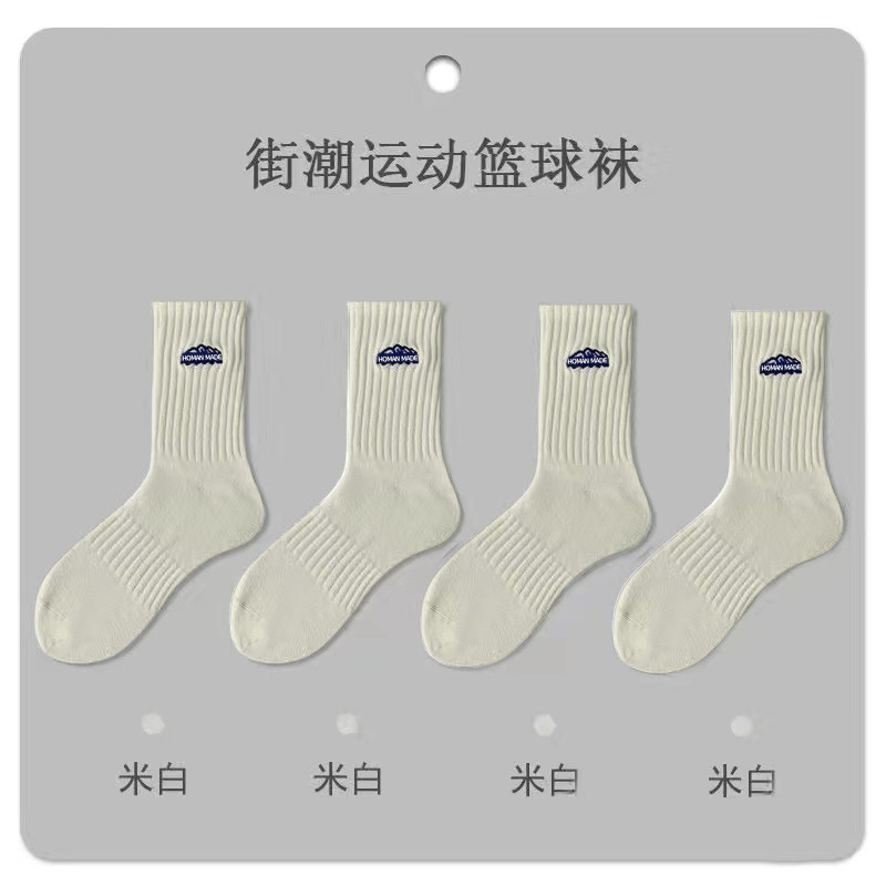 産後靴下 Douyin 同じスタイルの白いパイルソックス秋と冬のボーンレスソックスイン日本のカレッジ吸汗性ミッドカーフソックス卸売|undefined