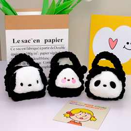 熊猫毛绒可爱卡通airpodspro苹果针织耳机保护套零钱包儿童手提包