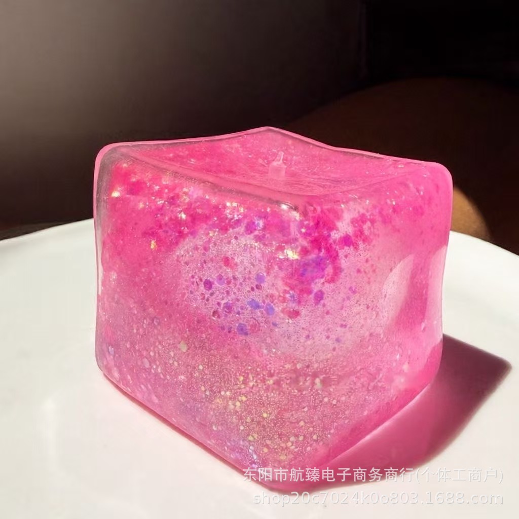 Explosión transfronteriza de polvo de oro cuadrado pellizco muscular muscular muscular fuerte moldeo de hielo de malta bola de ventilación juguete de rebote lento