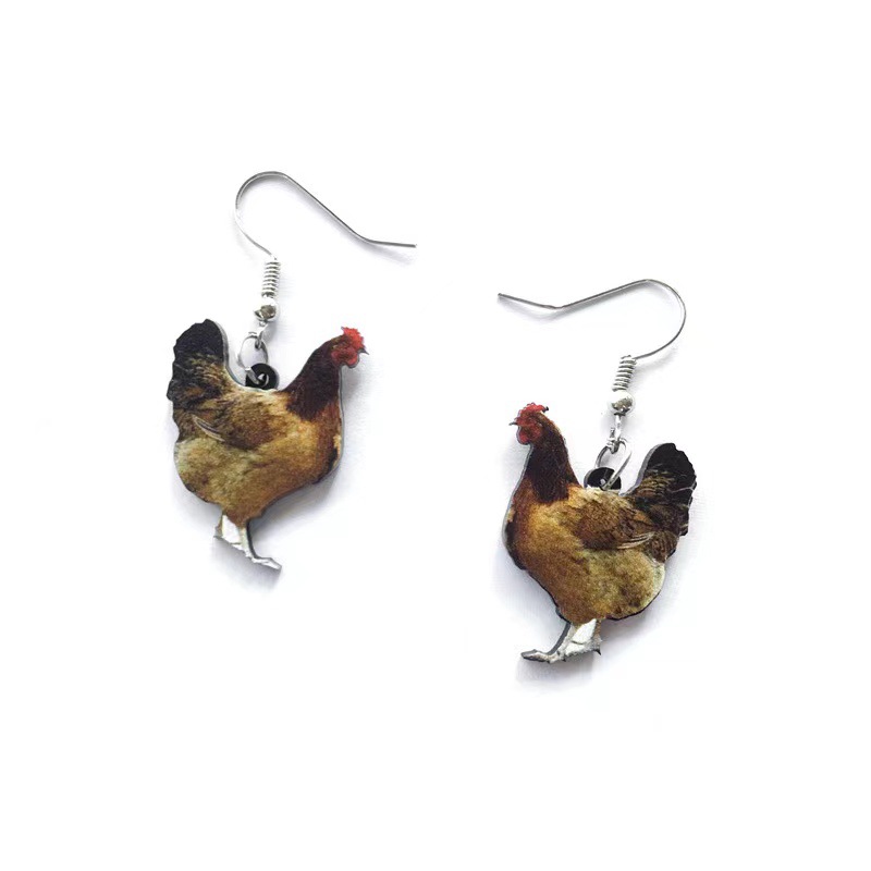 Chicken Pattern 1 Pair Simple Style Chicken Stoving Varnish Arylic Ear Hook