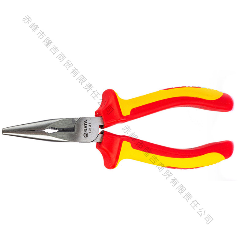 世达VDE绝缘耐压尖嘴钳8" 70132