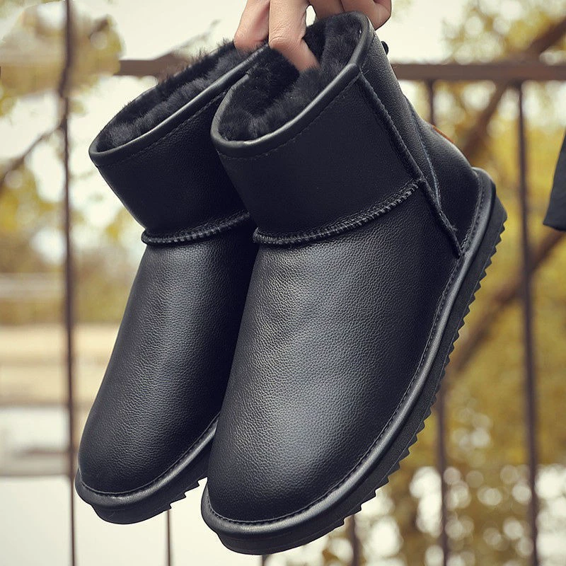 Зимние ботинки, мужская обувь, экспортная обувь большого размера 45/46/47/48, зимняя кожаная непромокаемая бархатная утепленная теплая хлопковая обувь для женщин