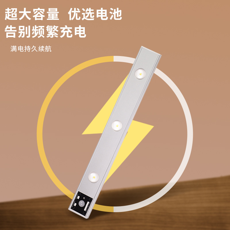 Inteligente ultrafino llevó la luz del sensor del cuerpo autoadhesiva inducción magnética ojo de gato luz pequeña colina armario luz de la noche