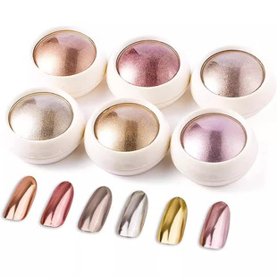 6 Color Nail Art Magic Mirror Powder Vintage Tuhao Gold Water Corrugated Nail Polish Mirror Flour Champagne Rose Gold Glitter Powder