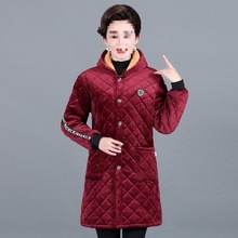 冬季棉服女加绒罩衣加肥加大耐脏宽松保暖大码家居妈妈装防寒外套