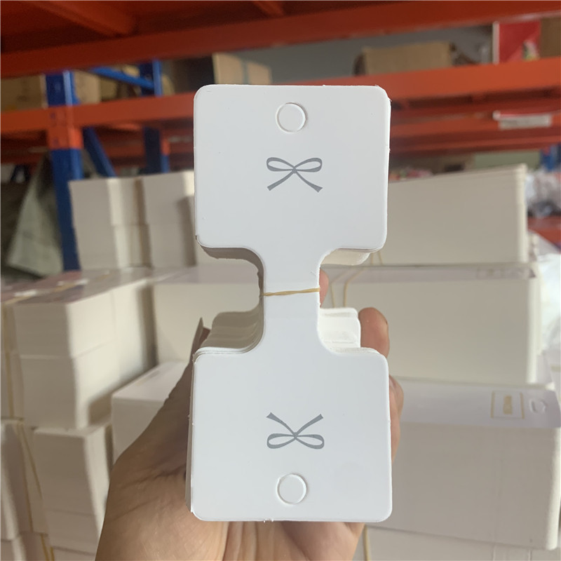 领结头饰品包装大卡片绒布发圈吊牌项链卡片200张约5.3*11.5