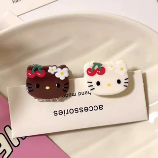 复古黑皮kt猫迷你小抓夹甜美少女心发抓刘海夹日系可爱卡通头饰女