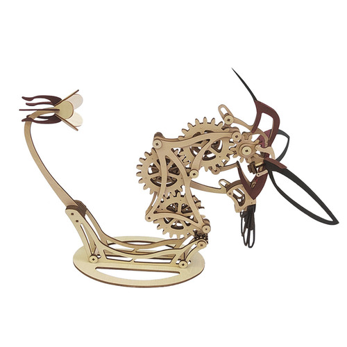 Hotly recommended mechanical hummingbird model wooden three-dimensional puzzle hand-assembled educational thinking toy ornaments for adults and children