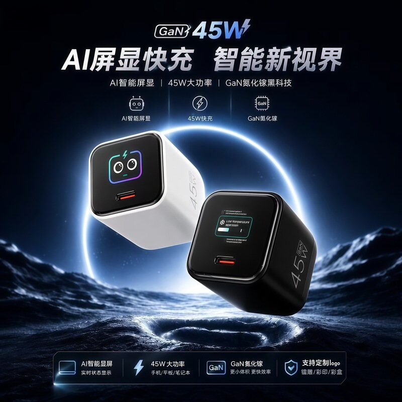 Ai Intelligent Temperature Control Tft Touch Screen Digital Display Pd45W Gallium Nitride Laptop Tablet Phone Fast Charging Charger Set Ai Intelligent Temperature Control Tft Touch Screen Digital Display Pd45W Gallium Nitride Laptop Tablet Phone Fast Charging Charger Set