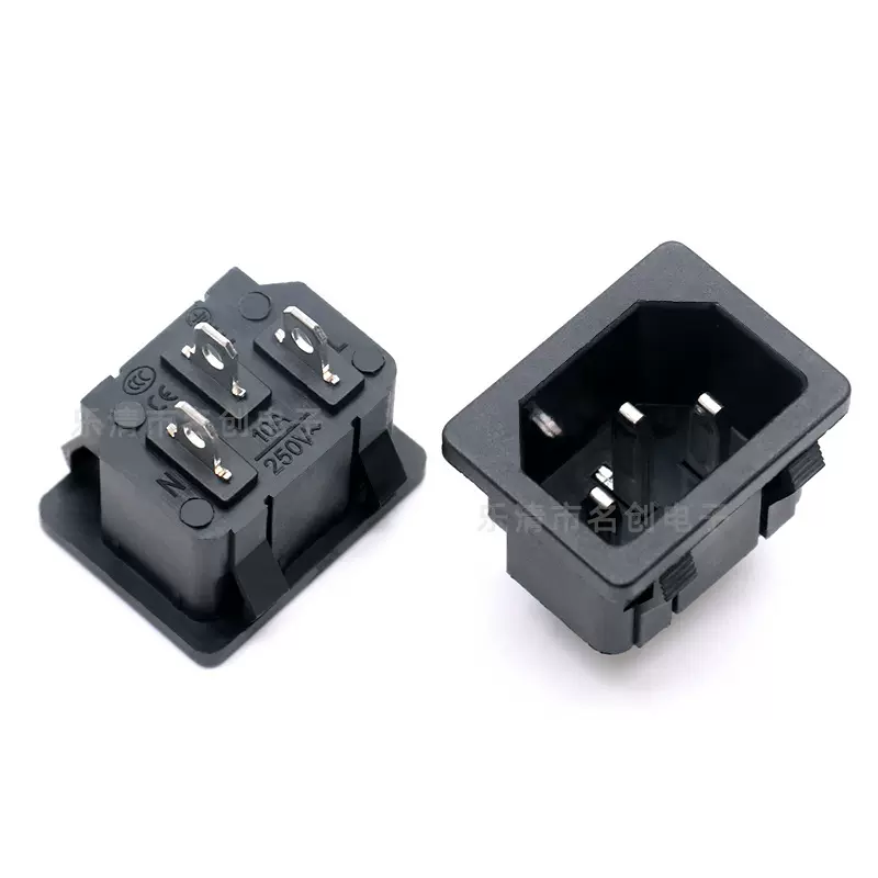 AC电源插座 品字插座 卡式品字尾AC插座 电饭煲三孔插座