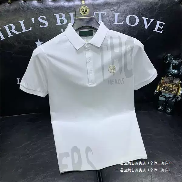 Поло американский стиль, с вышивкой, slim fit, с коротким рукавом