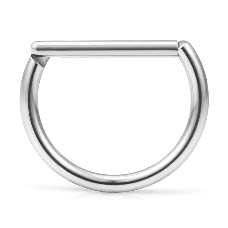 G23 Titanium D-Shaped Seamless Hoop Earring Nose Ring 1.2mm Thick Body Piercing Jewelry detail image 10