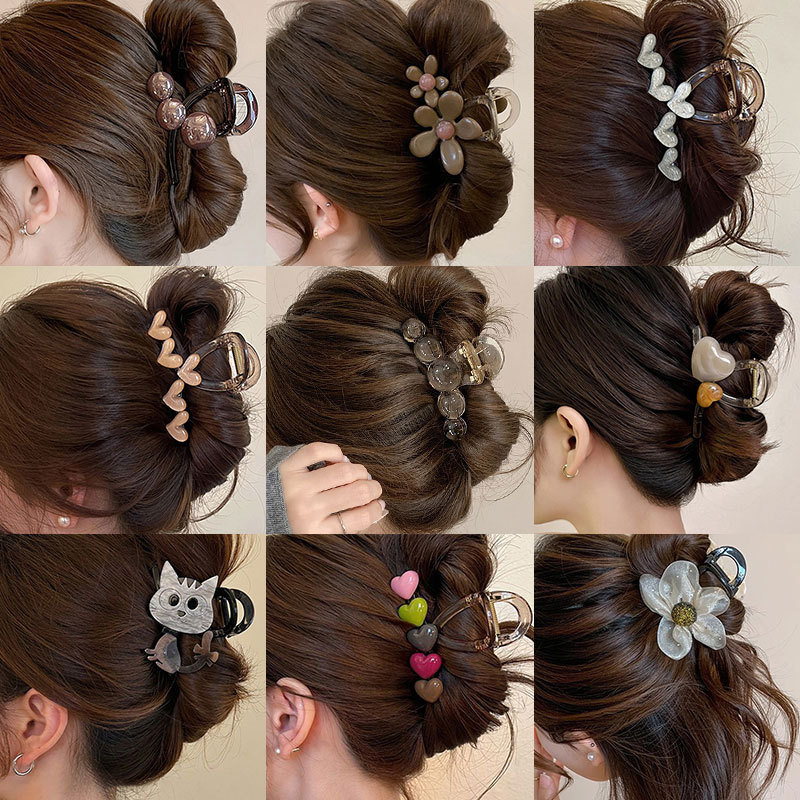 後頭部用の高級感のあるヘアクリップ、フレンチニッチの高級感のあるヘアクリップ、髪のボリュームを際立たせる絶妙なヘアクリップ、大きな新しいスタイルのヘアクリップ|undefined