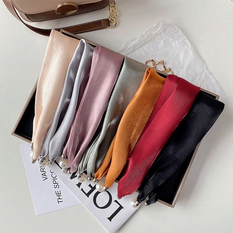 Women's Simple Style Color Block Polyester Silk Scarf display picture 1
