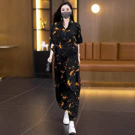 一件代发2026新款中老年女装妈妈夏装套装年轻时尚洋气宽松休闲显