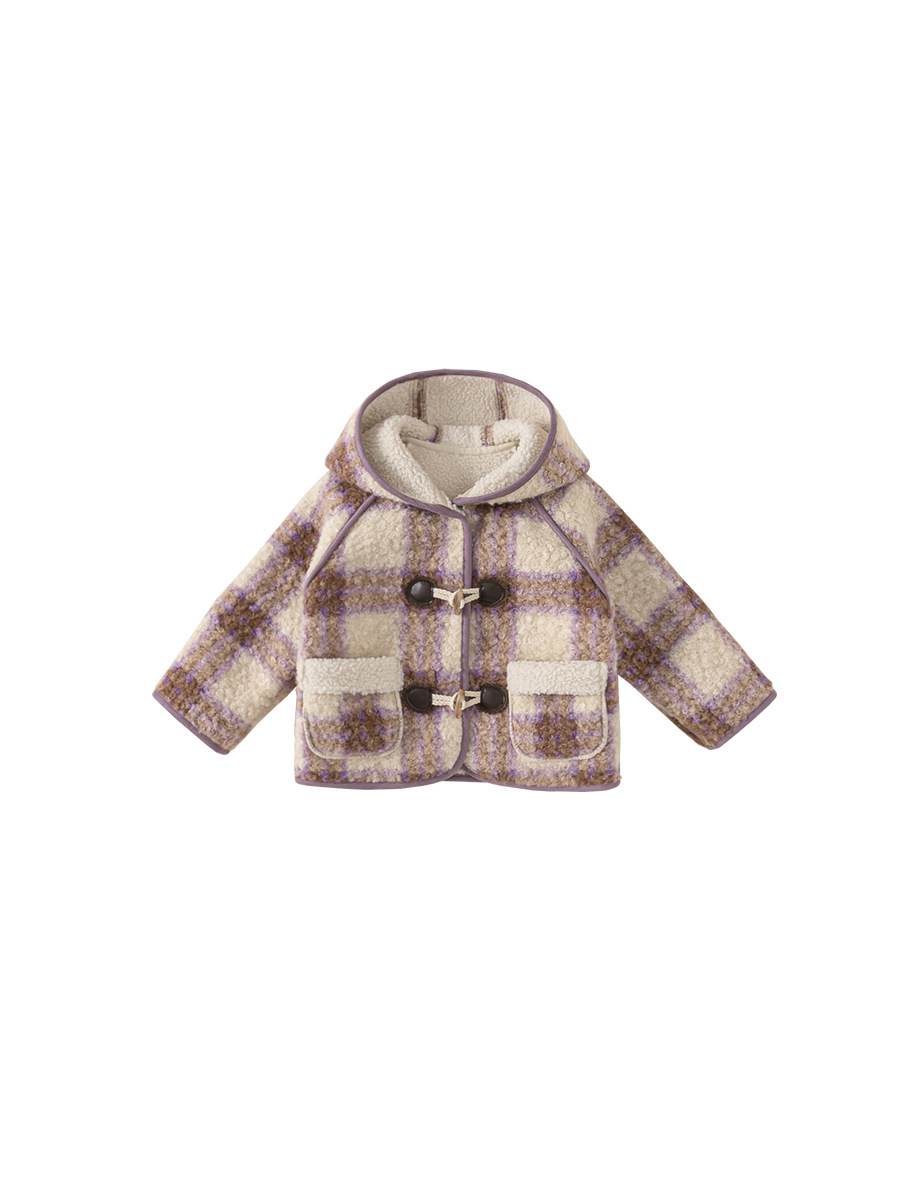 Yubao ropa infantil de niñas abrigo de lana de invierno coreano nuevo bebé con capuzas de algodón grueso