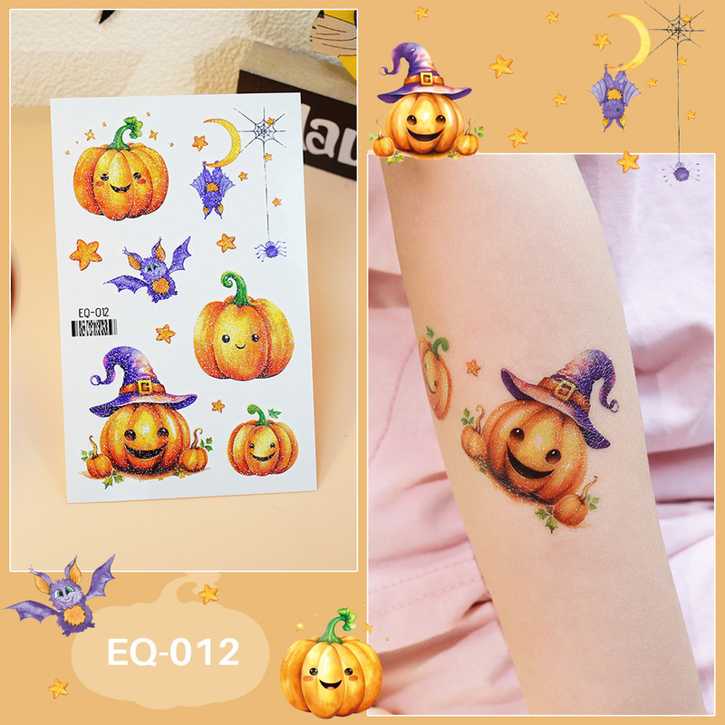 クロスボーダー新しい子供の漫画ステッカーハロウィンカボチャタトゥーステッカーパーティーパーティーメイク一時的なタトゥーステッカー|undefined