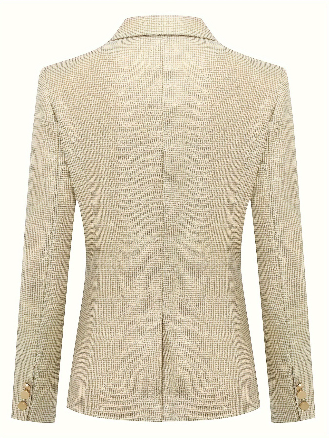 Women'S 2pcs Plaid Office Suit Set One Button Blazer Jacket