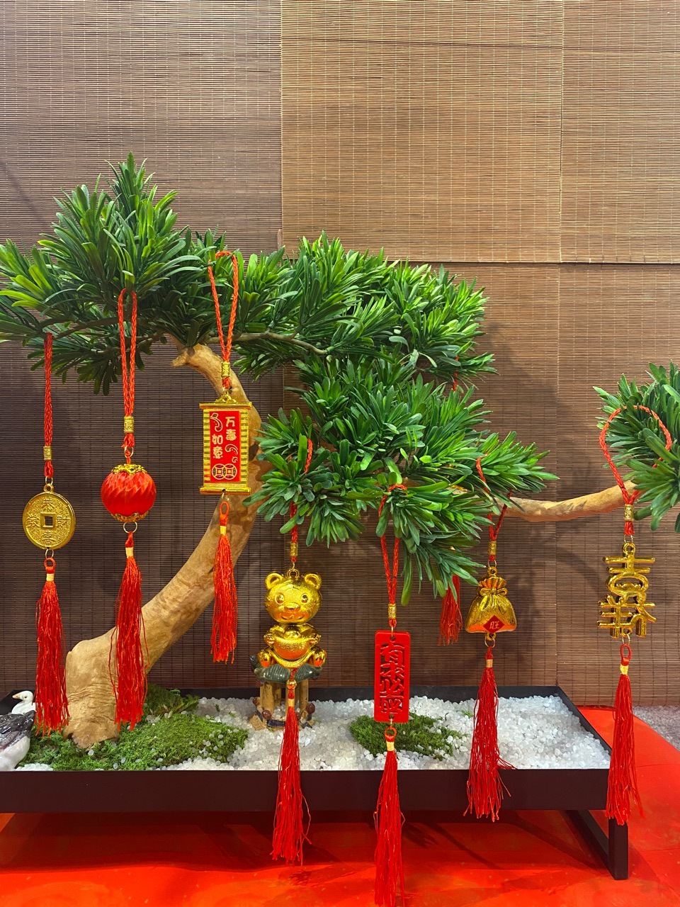 乔迁新居装饰品福字元宝盆景挂件植物小灯笼挂饰树上室内家用