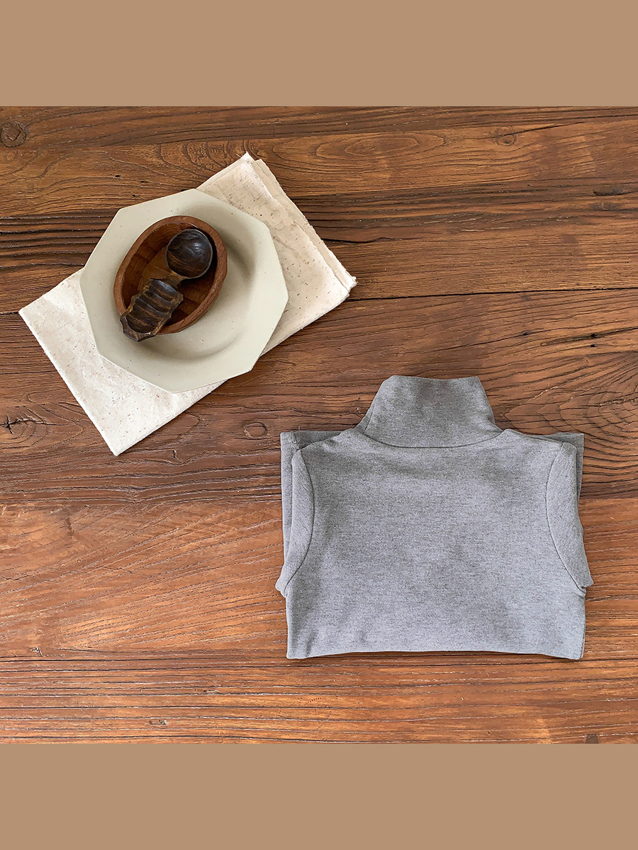 Sugar Pear ropa infantil de invierno para niños de cuello alto camiseta de fondo con 2024 nueva camiseta infantil ropa de bebé