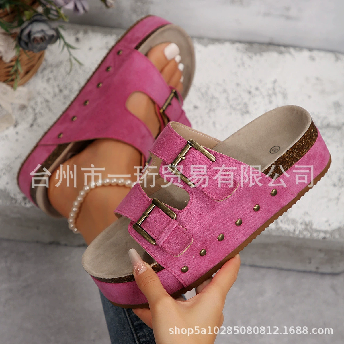 Трансграничные ботинки Boken больших размеров на толстой подошве, новинка весны и лета 2024 года, ботинки в стиле ретро, пляжные сандалии с открытым носком для женщин