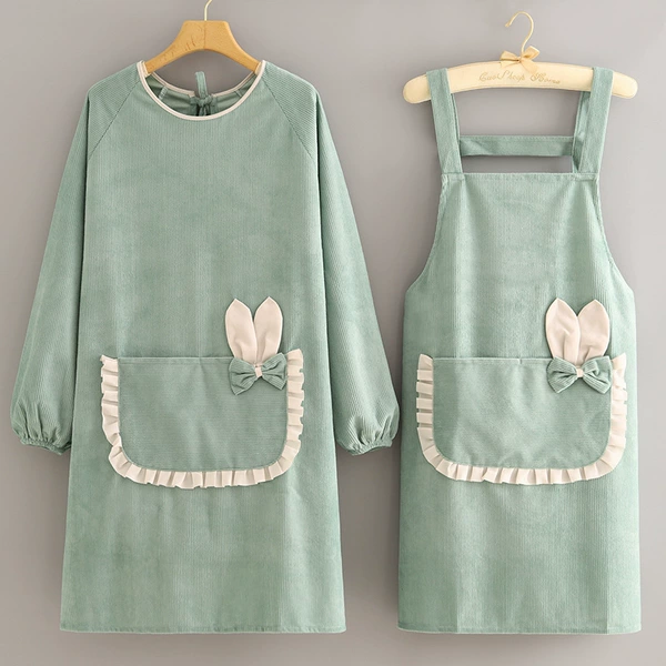 Velvet long-sleeve with bow, suspenders