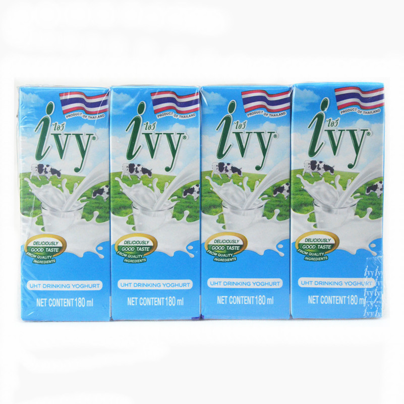 泰国进口牛奶 Ivy爱菲草莓混合水果味酸奶180m*48盒/箱 乳酸饮料