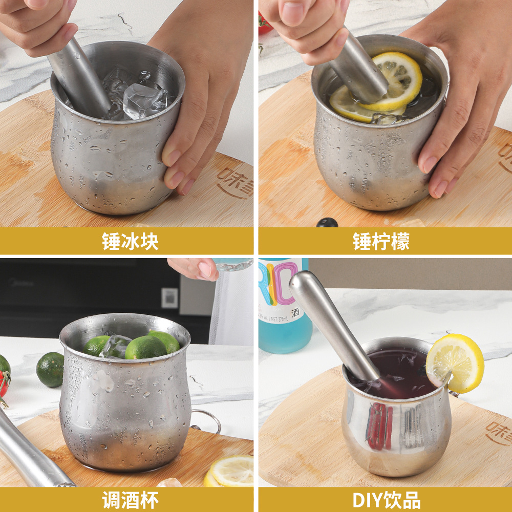 acero inoxidable grueso 304 batería de hielo batería de jugo de frutas batería de jugo batería de jugo batería de jugo batería de cóctel batería de martillo de hielo batería batería de jugo