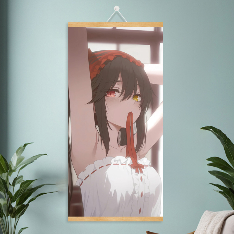 漫画コミック甘くてかわいい女の子ポスター工場ドロップシッピング無垢材スクロール吊り絵画越境電子商取引 Xiyin|undefined