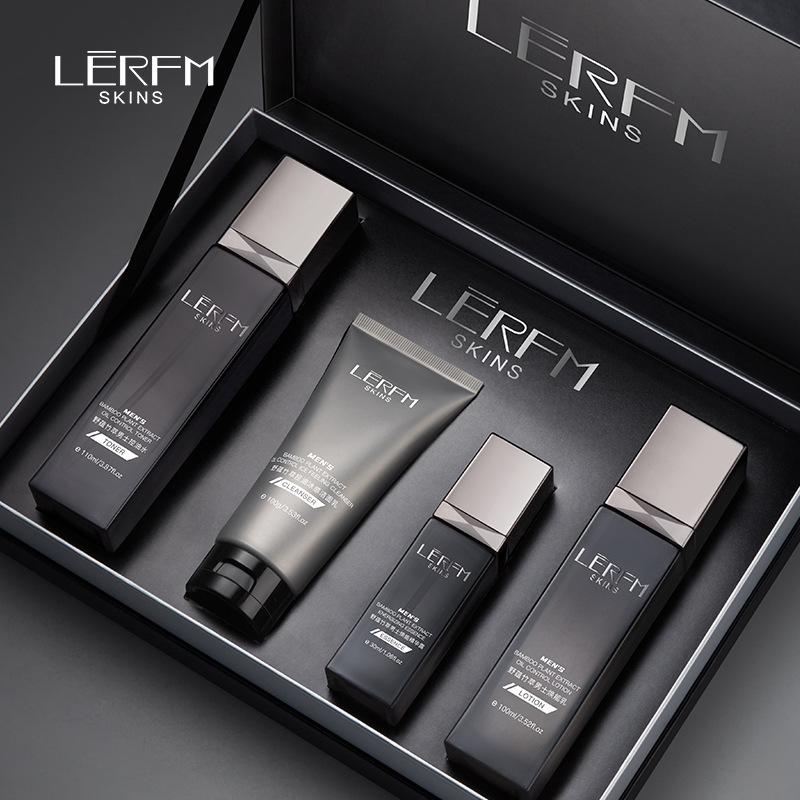 LĒRFM SKINS蓝尼芳可野蕴竹萃男士控油套盒四件套护肤品不油腻