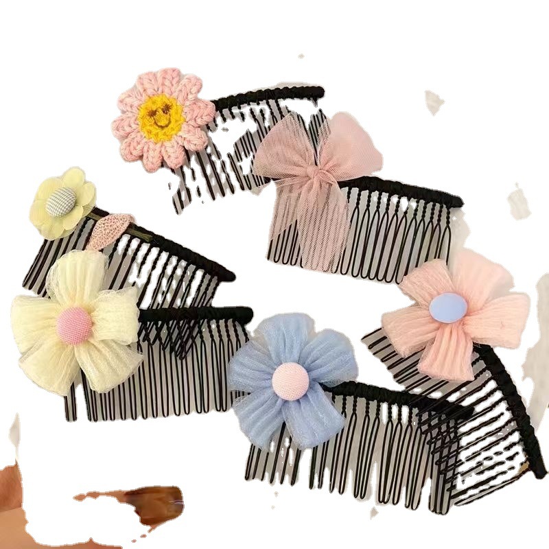 Cabeza trasera de los niños pelo roto artefacto peine del pelo Chica Flor insertar peine 2022 Internet celebridad chica Bangs acabado horquilla